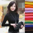 Женская шерстяная водолазка, эластичный свитер с длинным рукавом, большие размеры, Осень-зима 2022