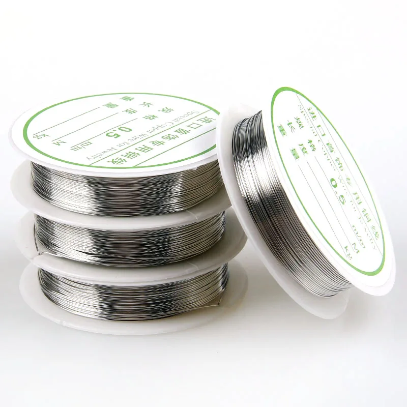 Silver 0.5mm 7M Мульти-размер, медная проволока, тянущаяся эластичная катушка, шнур, Хрустальная нить, нить для изготовления ювелирных изделий, бисероплетение, браслет, рыбалка - Цвет: Silver 0.5mm 7M