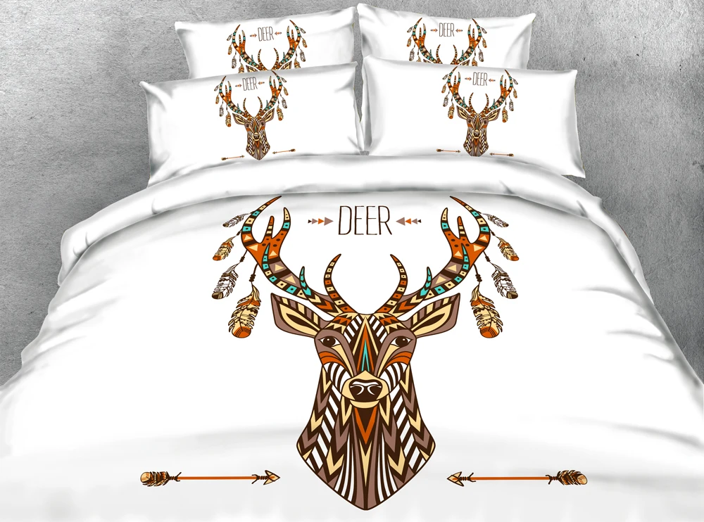 Комплект постельного белья в этническом стиле из 3 предметов постельное белье с