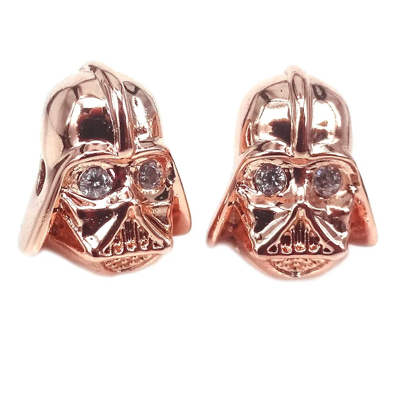 Микро-паве CZ Дарт Вейдер Звездные войны бусины черный рыцарь металлические для