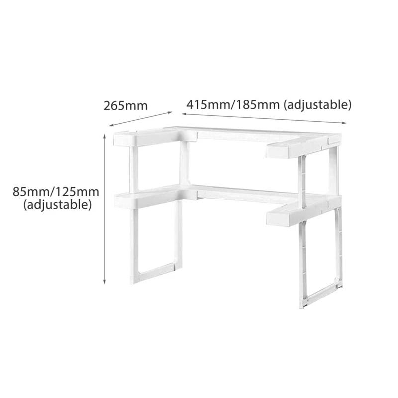 2 слоя Регулируемая острая полка кухонный органайзер для специй стеллаж хранения