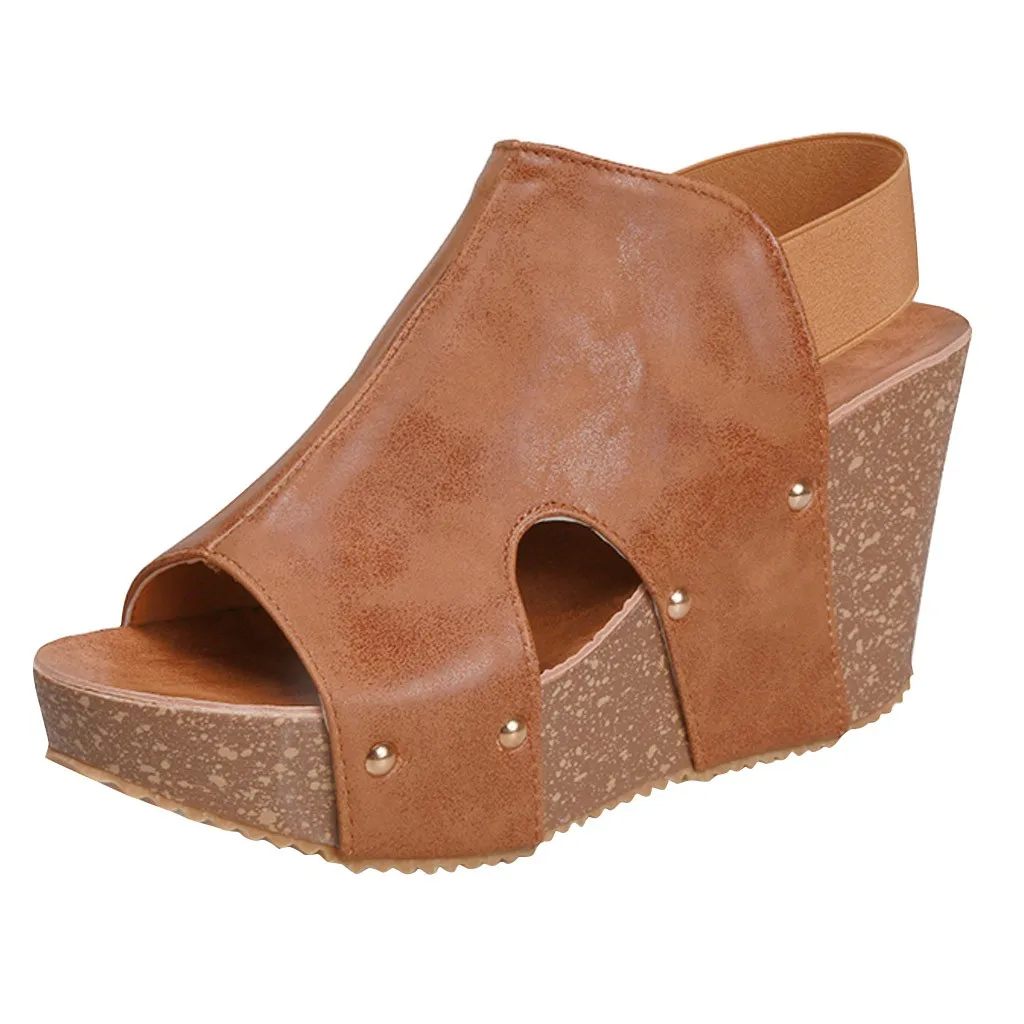 Сандалии женские на платформе и высоком каблуке натуральная кожа ремешок