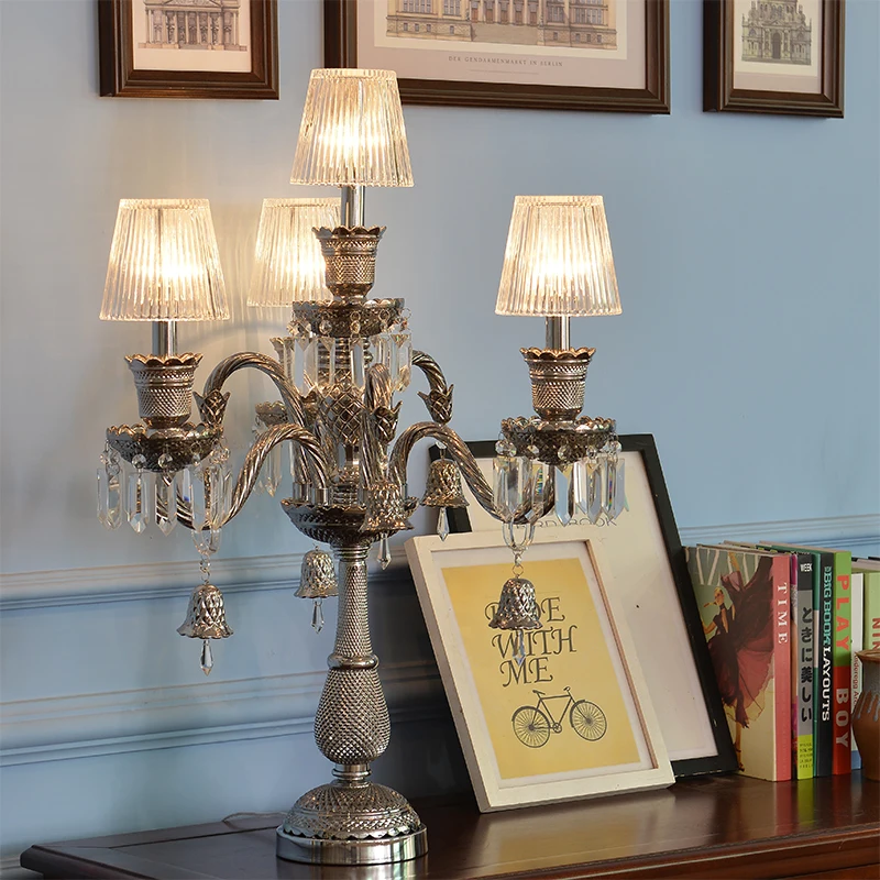 Роскошные Европейский Тайл Высокое качество Дым Кристалл Настольная лампа