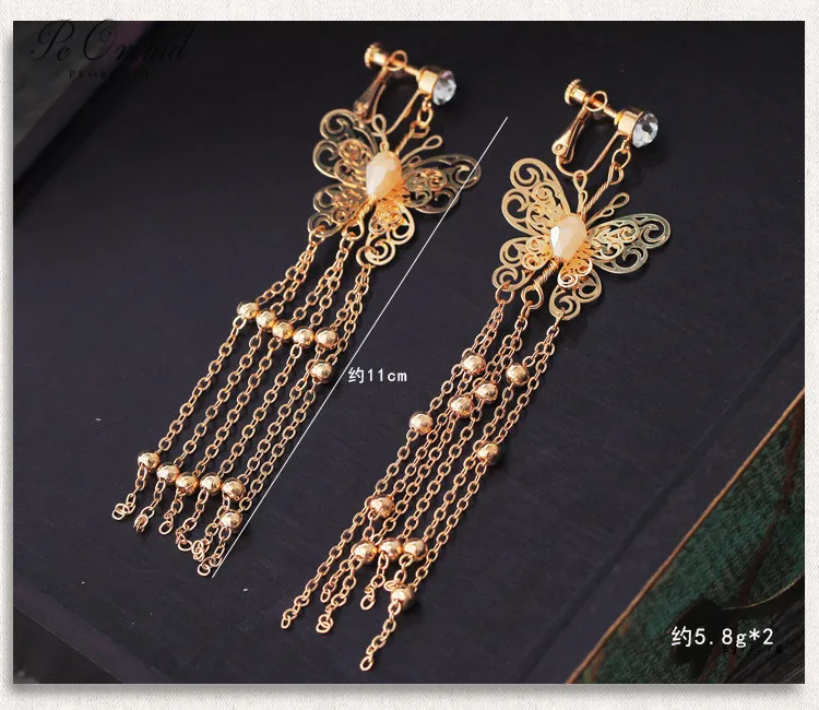 PEORCHID Chinese Bride Hair Jewelry Gold Comb Clip Bridal Pins Flowers Wedding Headdress Ornament Ancient Sticks |