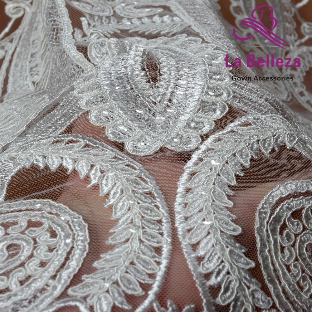 La Belleza 2019 Новый шнур с прозрачными блестками кружевной ткани высокого качества