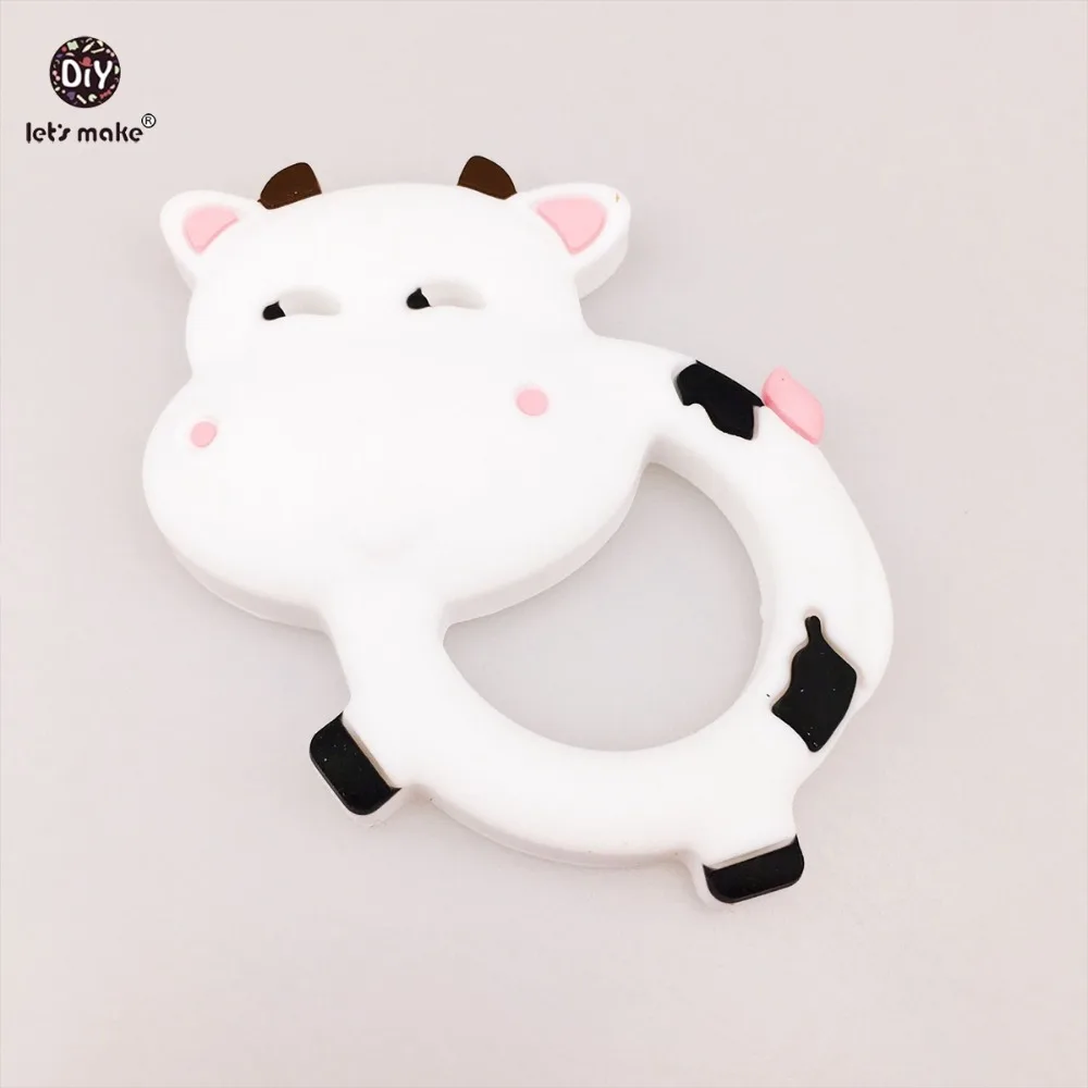 

Let's Make Baby Accessories Silicone Teether Dairy Cows 10pc Milk Cows Teething Baby Shower DIY Necklace Pendants Baby Teether