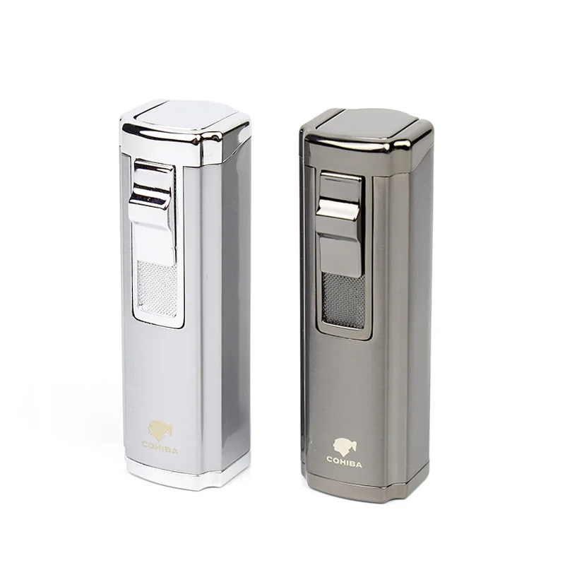 COHIBA зажигалка для сигарет сигар 3 струйный факел Карманный Зажигалка