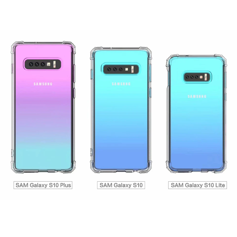 Противоударный бампер Силиконовый ТПУ чехол для Samsung S10 Plus прозрачная броня