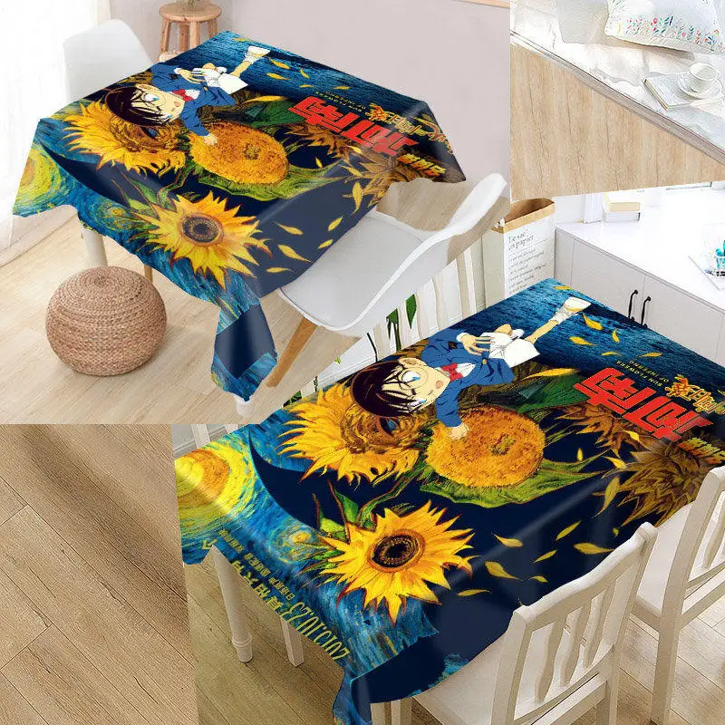 New Arrival Custom Detective Conan Table Cloth Waterproof Oxford Fabric Rectangular Tablecloth Home Party Year | Дом и сад