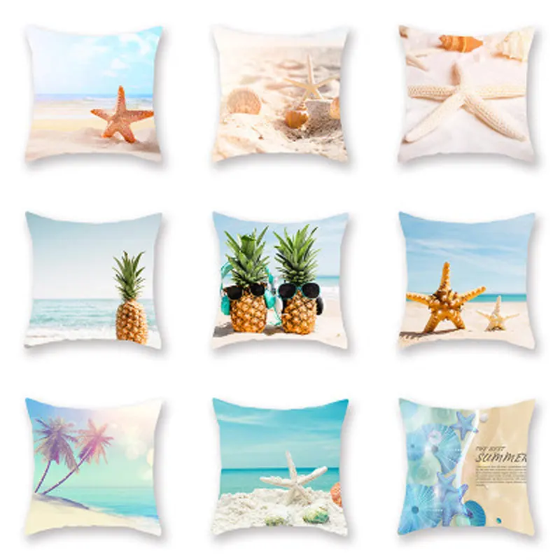 Синий океанская подушка случае цифровой печати квадратных автомобиль диван для