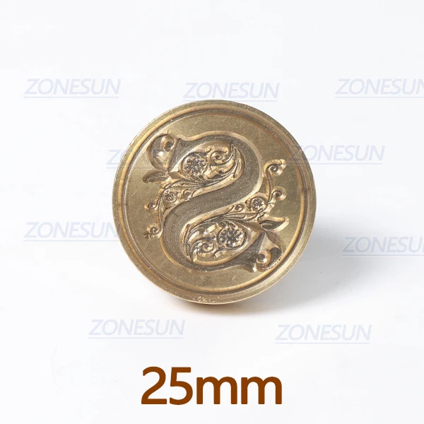 S with handle ZONESUN Письмо Конверт уплотнение воск медь печать штамп искусство декоративное уплотнение воск печать штамп деревянная ручка свадебный пост подарки - Цвет: S with handle