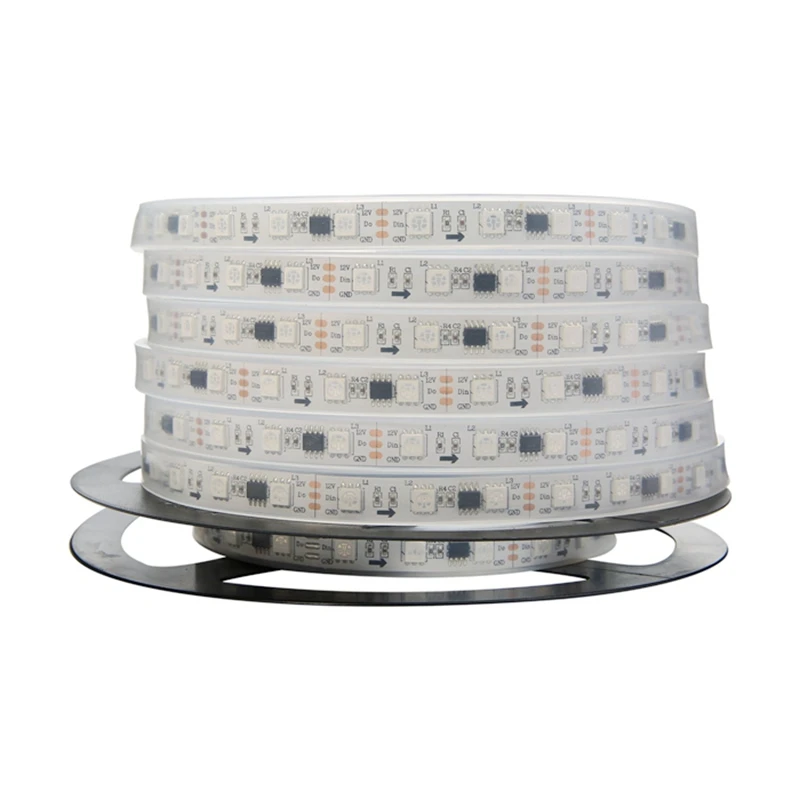 KZKRSR WS2811 Светодиодная лента 5 м 60 светодиодов/м ws2811 IC 5050 RGB DC12V Белый/Черный PCB