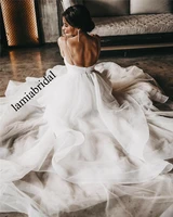 modest plus size boho beach wedding dresses 2019 a line country white ruffles tulle greek hippie bridal gowns vestido de novia