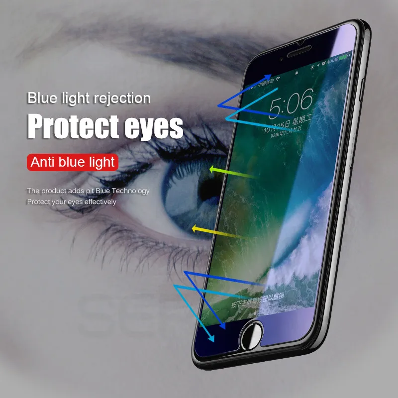 Высококачественное защитное закаленное стекло Flim 0 22 мм 9H для iPhone 8 7 6 6S Plus 5 5S SE 4S X XR