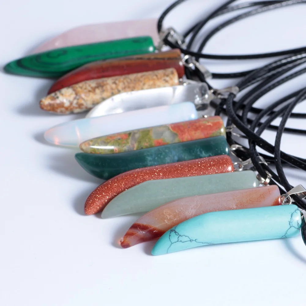 Горячая Распродажа ожерелье из натурального кристального полумесяца с