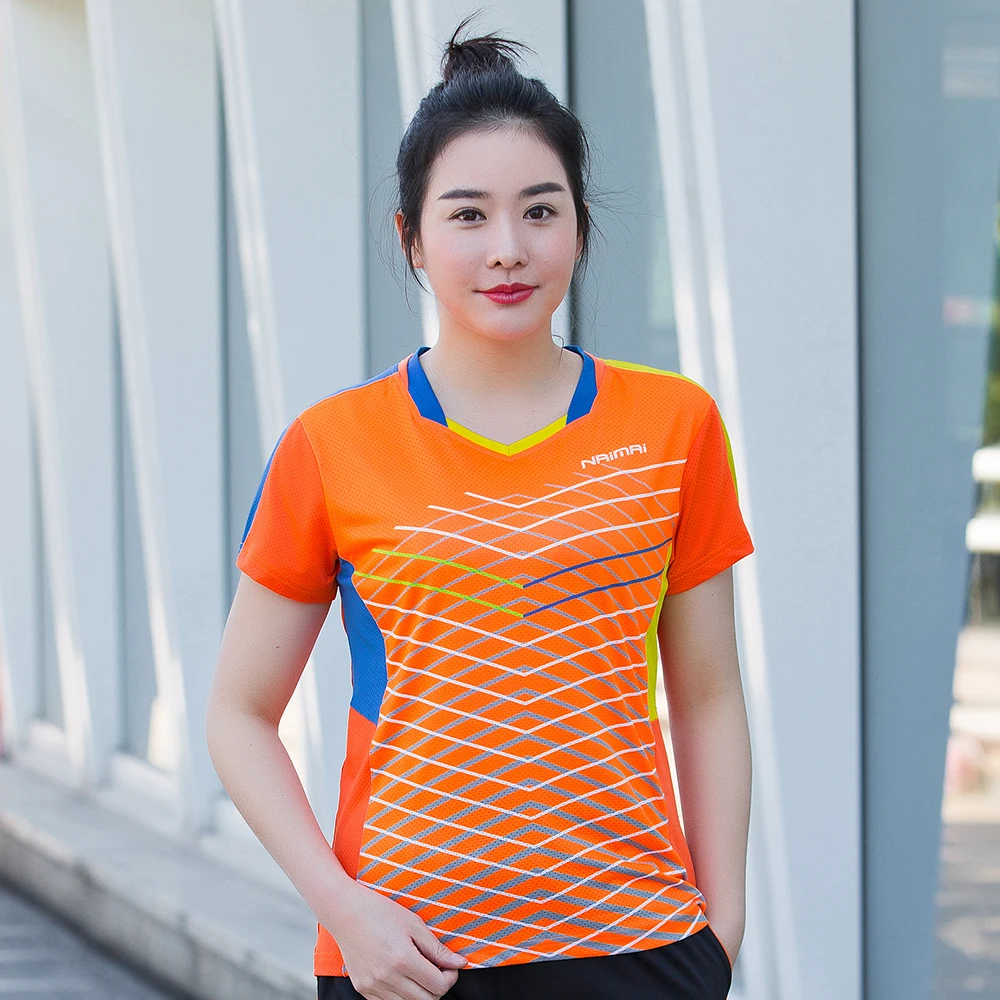 Woman 1 shirt Новинка, рубашки для бадминтона для женщин/мужчин, теннисные рубашки, футболки для настольного тенниса, быстросохнущая одежда для бадминтона 5090 - Цвет: Woman 1 shirt