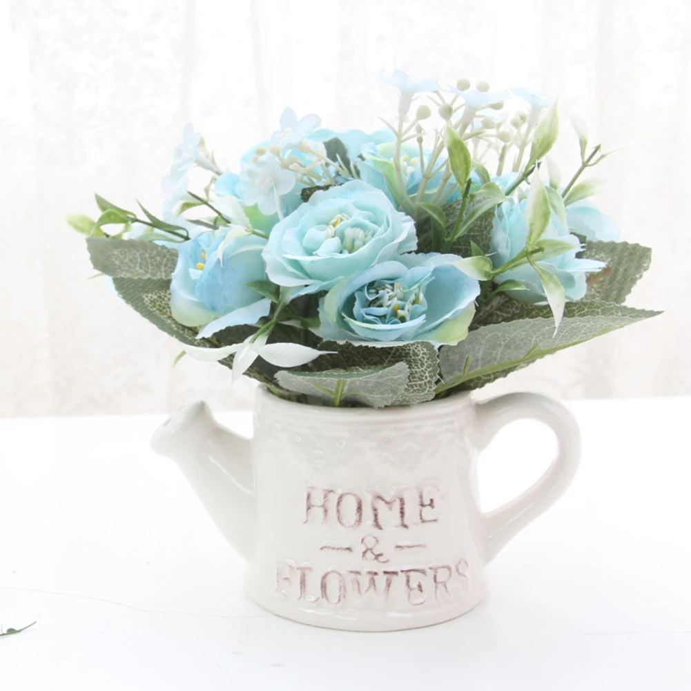 1Pc Artificial Flower Watering Pot Shape Bonsai Home Office Desktop Party Decoration | Дом и сад