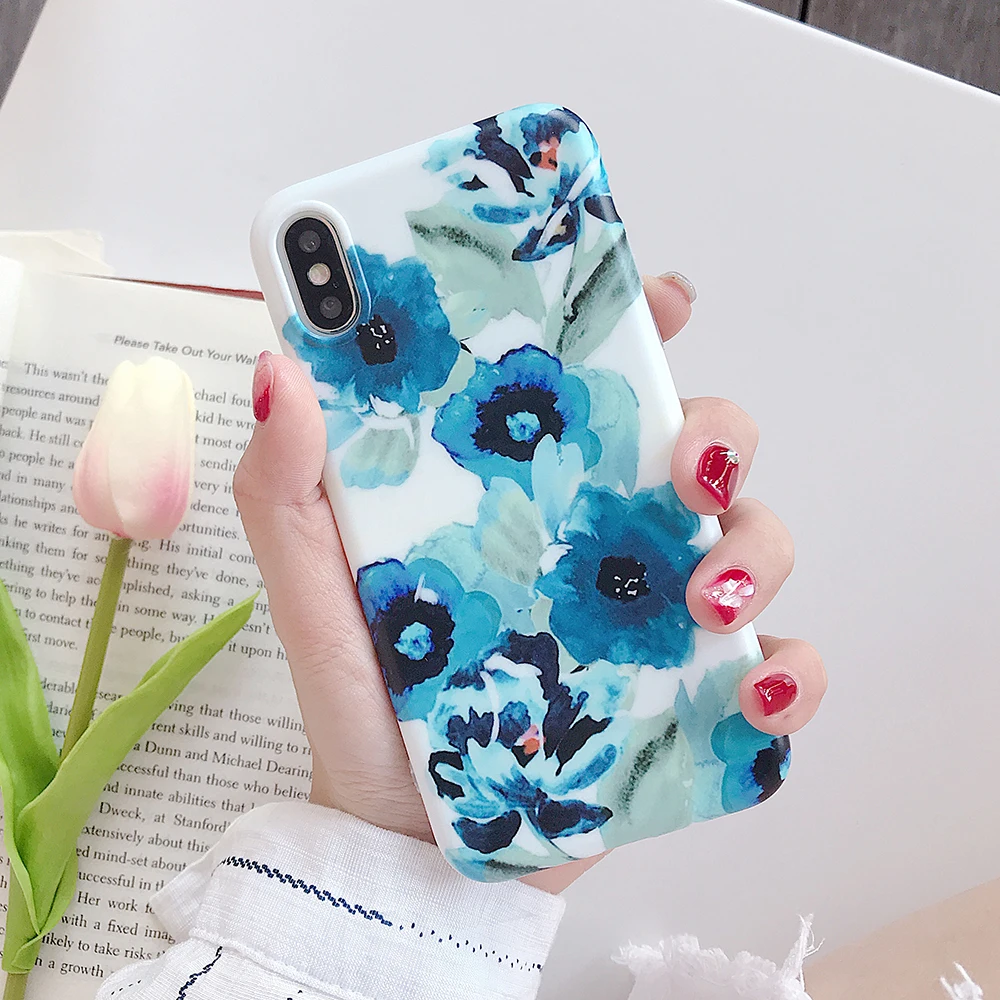 LOVECOM винтажные красочные чехлы для телефонов с изображением цветов для iPhone 11 Pro Max XS Max XR 6 6S 7 8 Plus X XS мягкая IMD задняя крышка с цветочным рисунком Coque