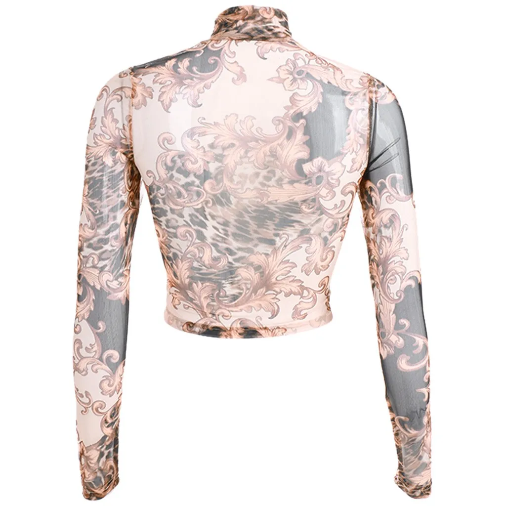 Женская сексуальная Водолазка с длинным рукавом модная футболка для женщин