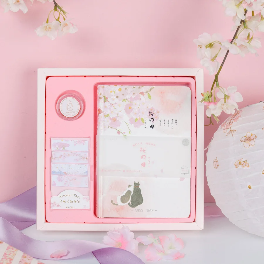 NB00015-7 Книжка-раскраска в твердом переплете, Подарочная коробка, блокнот Sakura, серия, креативная, свежесть, для девочек, карманный, Bullet Journal, подарок на день рождения - Цвет: NB00015-7