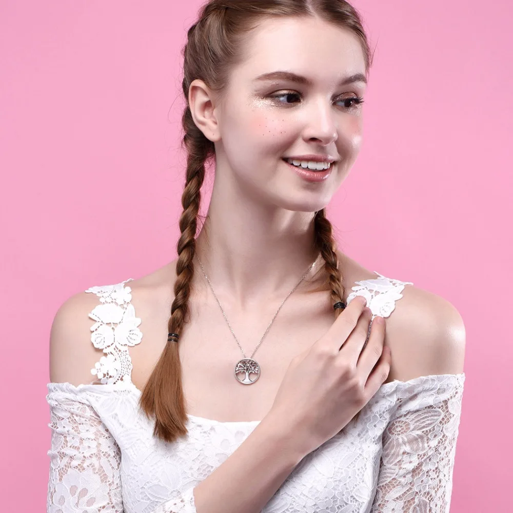 Женское ожерелье из серебра 100% пробы с кулоном в виде дерева жизни|tree of life pendant|tree