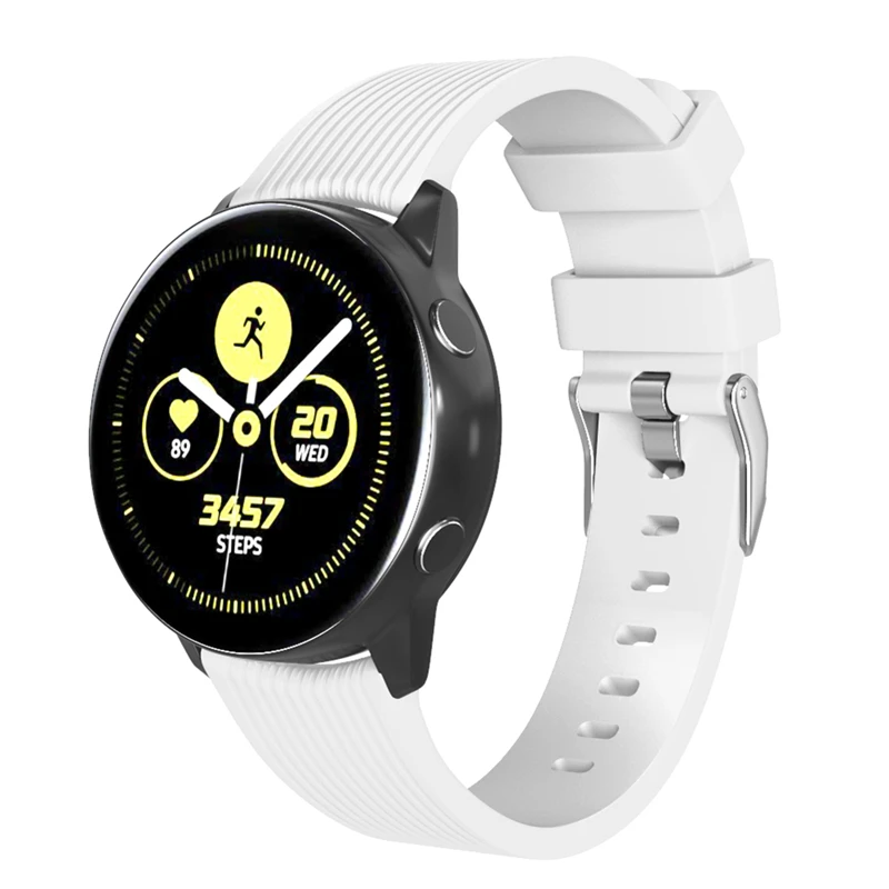 Подходит для Galaxy Watch Active полосатый силиконовый ремешок для повседневной одежды с ремешком 20 мм