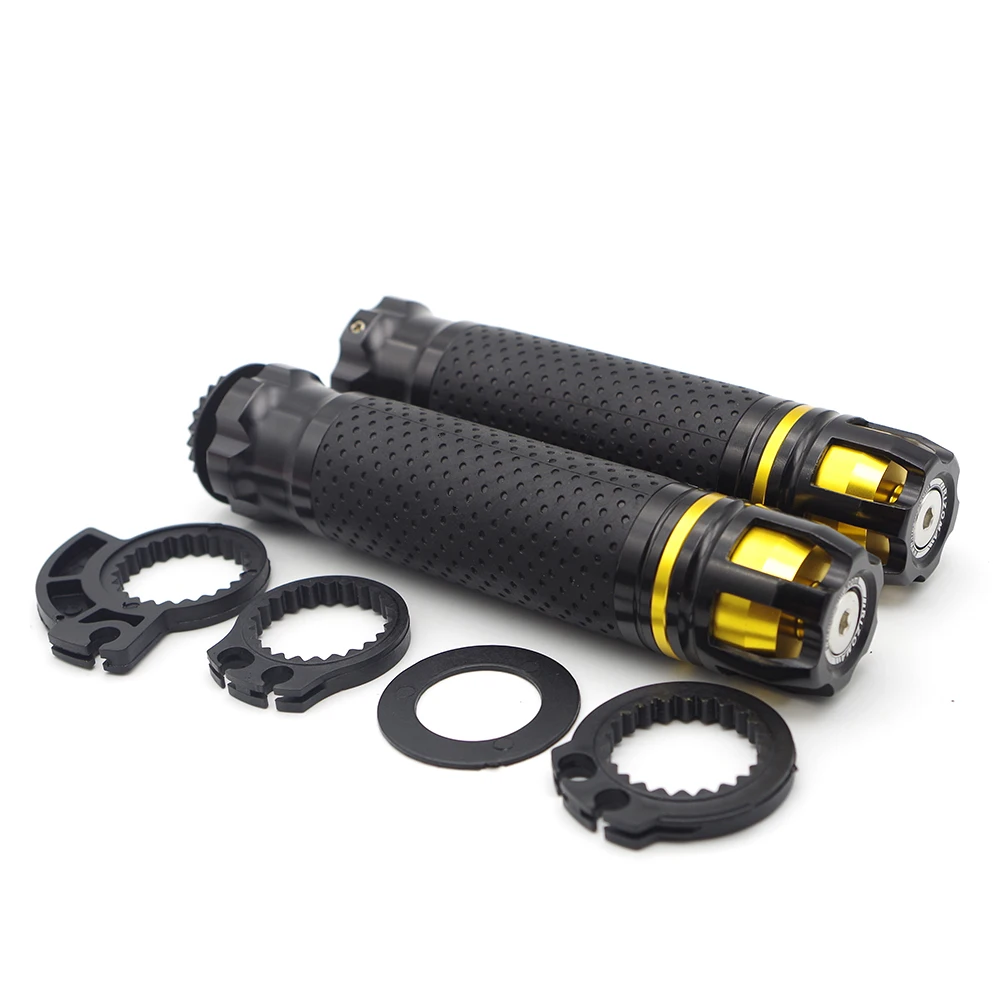 Gold Rubber Porous Motorcycle Handle grips Anti Vibration Universal Accessories for aprilia decal honda cb1000r bajaj dominar 400 - Цвет: Gold