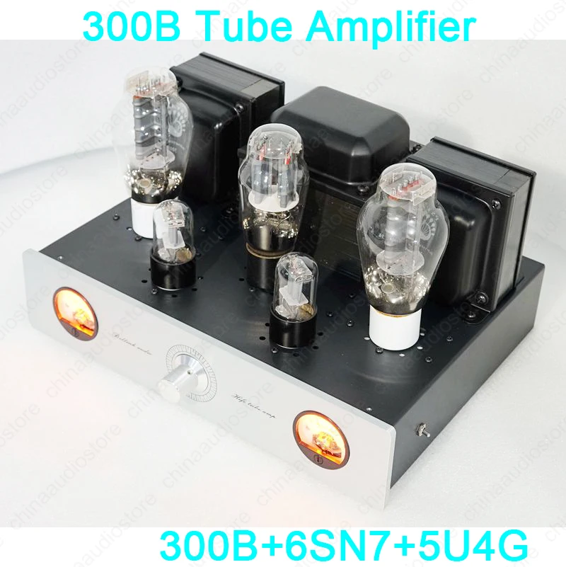 HiFi 300B Ламповый усилитель 8 Вт стерео одиночный класс А ламповый усилитель, 6SN7/300B PSVANE/5U4G, два VU метра, большие трансформаторы