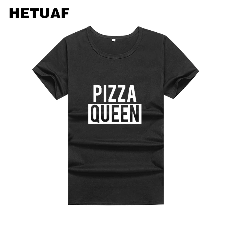 

HETUAF PIZZA QUEEN Funny T Shirts Women 2018 Ulzzang Printed Summer Tshirt Women Tops Tumblr Harajuku Punk Rock Tee Shirt Femme