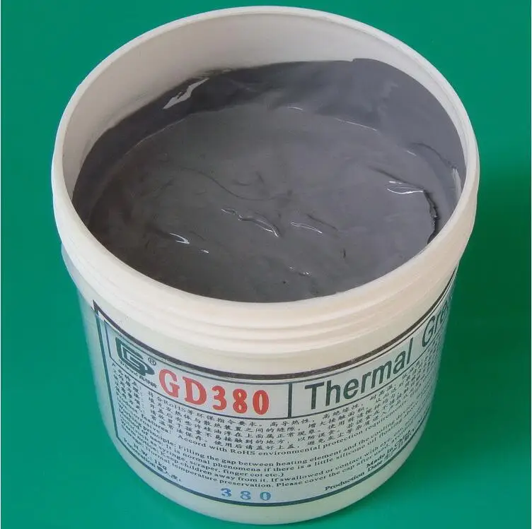Теплопроводная смазка GD380 силиконовый охлаждающий гель серый вес 1 кг большая