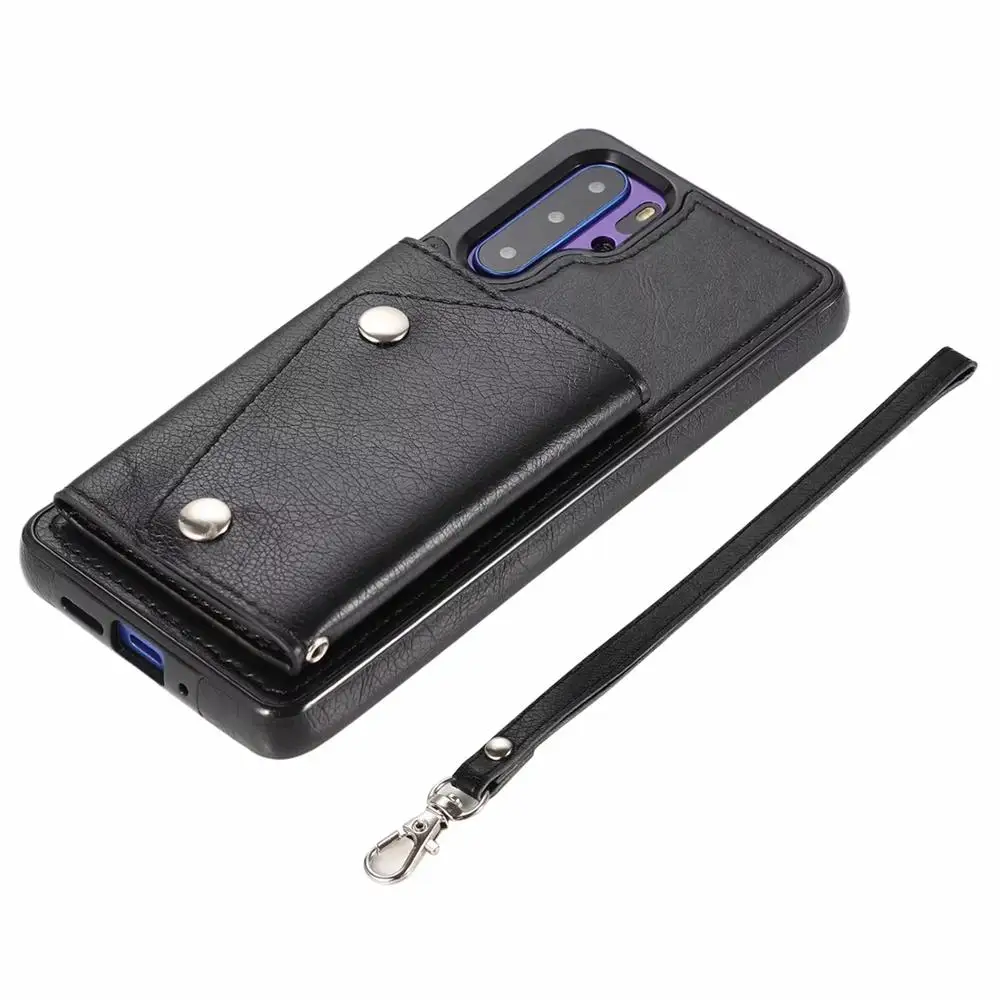 Чехол с держателем для карт Huawei P30 Lite Pro Роскошный чехол из ПУ кожи задняя крышка