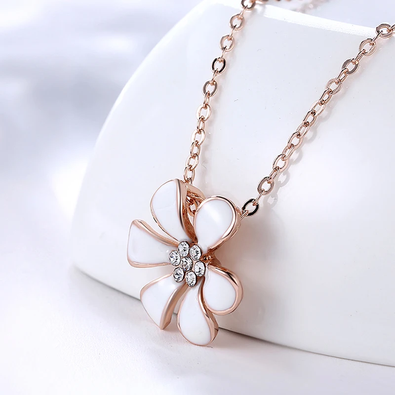 Женский кулон кристалл Цепочки и ожерелья цветущих змея цепи свадебные Ожерелья