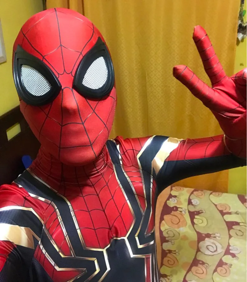 Iron SpiderMan suit Костюм Человека-паука для взрослых, домашний костюм Человека-паука, карнавальный костюм, том Холланд, Железный Человек-паук, супергерой, 3D принт, спандекс, костюм зентай - Цвет: Iron SpiderMan suit