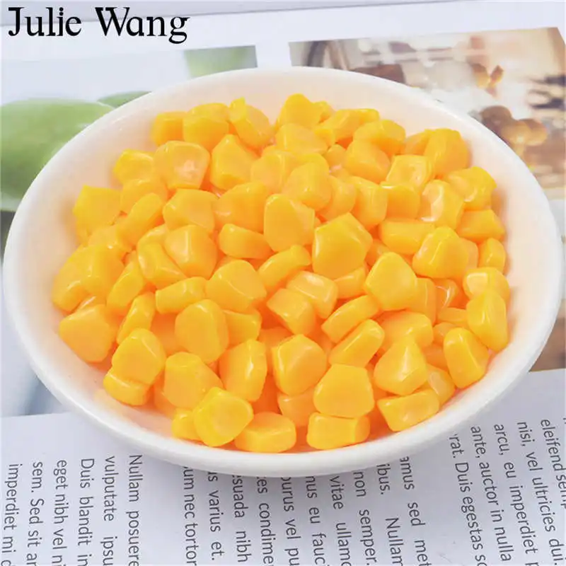 Бусины-кукурузы Julie Wang из смолы 20 шт. подвески искусственная еда слайм аксессуары