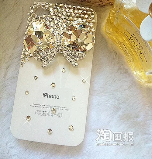 2 шт. в партии 3 8 см * 5 9 Хрустальный бант стразы для сотового телефона чехол