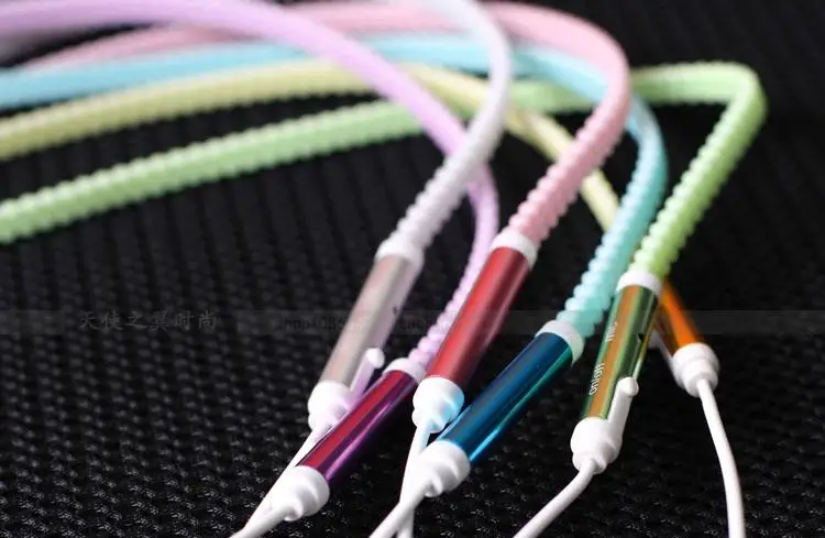 Светящиеся наушники-вкладыши с металлической молнией наушники видимым потоком