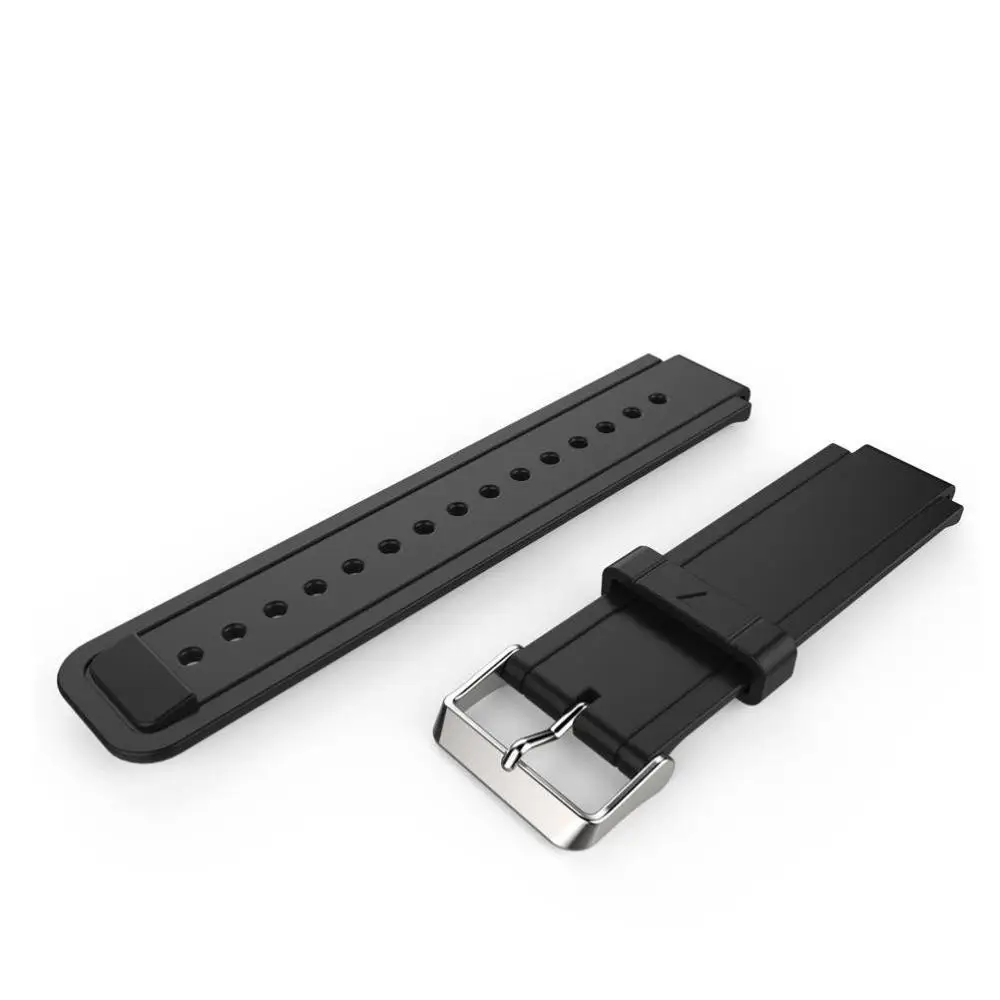 Сменный ремешок для Garmin Vivoactive силиконовые сменные фитнес-браслеты с металлическими застежками для vivoactive gps часы - Цвет: Black