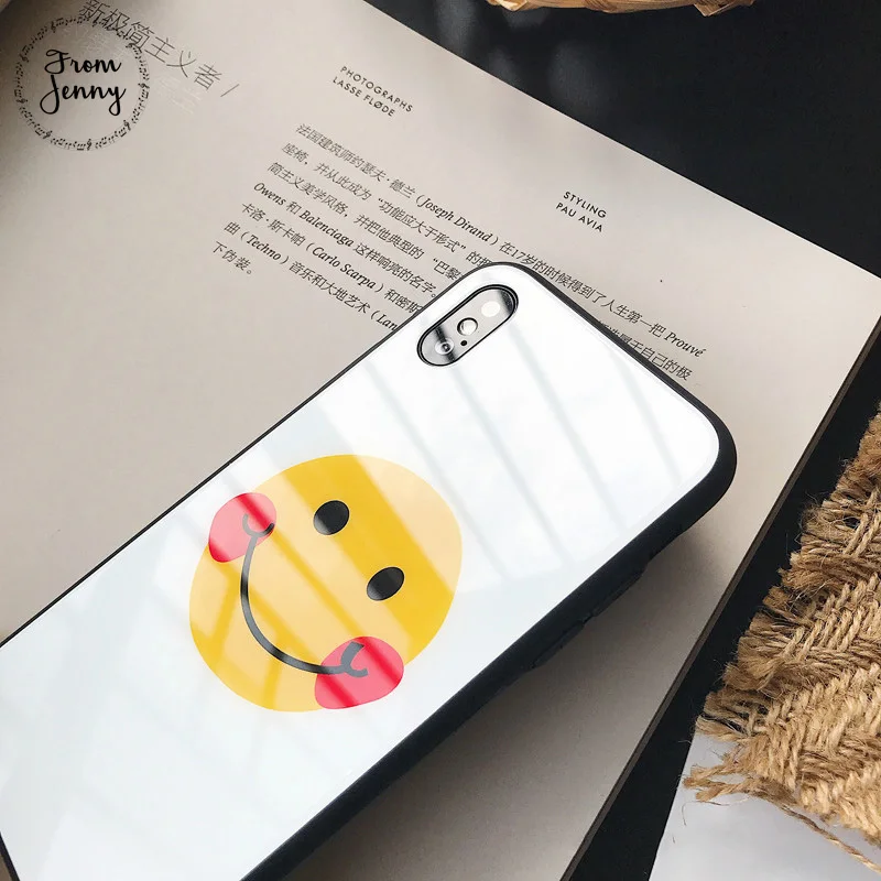 Стеклянный чехол от Jenny White Simle для IPhone 6 6s 6plus 7/7plus милый противоударный жесткий iPhone