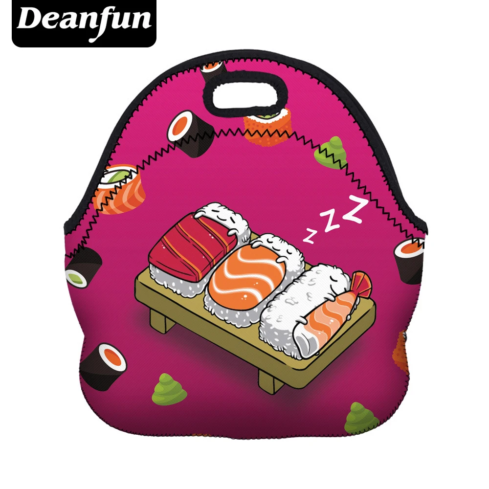 Deanfun 3D печатных суши сумки для ланча Мода неопрен с молнией еды пакет милый