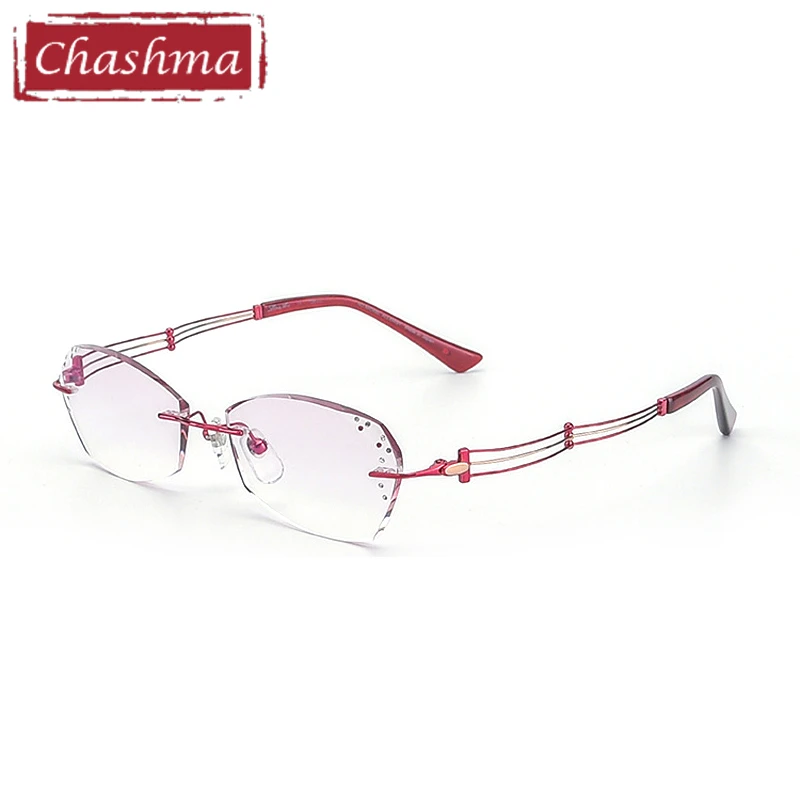 Chashma модные дизайнерские женские очки титановые без оправы для градиентных линз