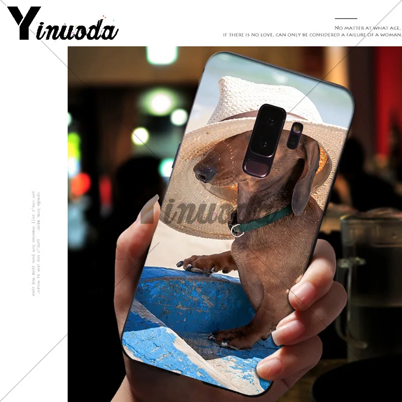 A2 Yinuoda Animals Dogs Dachshund Black Soft Shell Phone Cover for Samsung S9 S9 plus S5 S6 S6edge S6plus S7 S7edge S8 S8plus - Цвет: A2