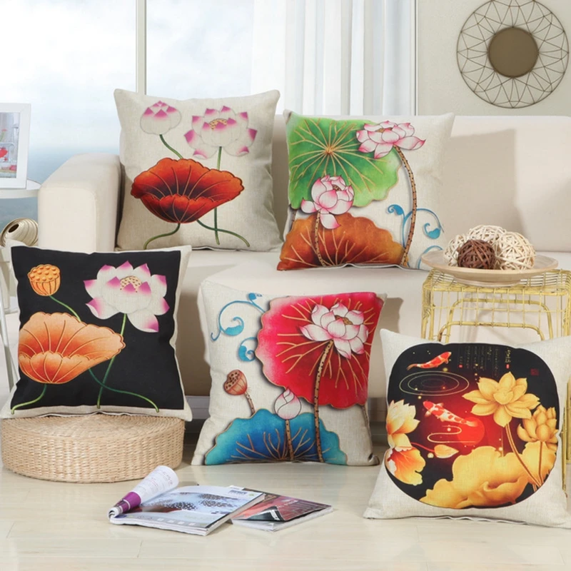 Хлопковая и льняная подушка для дивана декоративная детской комнаты с