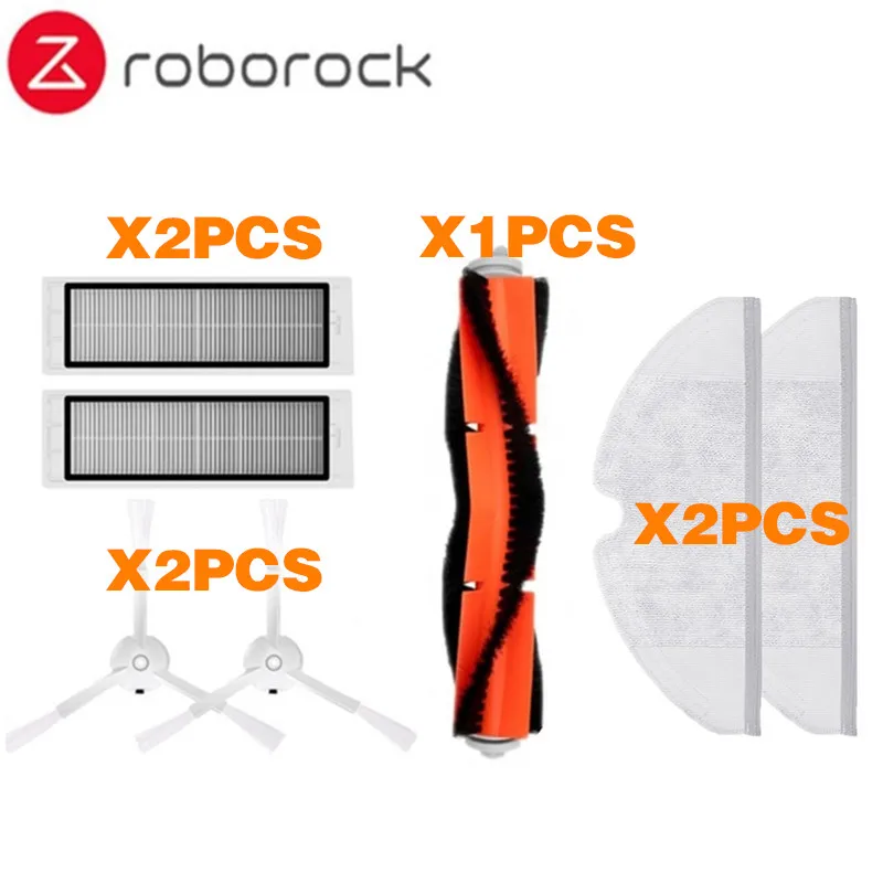7PCS Для xiao Mi Roborock S50 аксессуары для Xiaomi пылесос Запчасти HEPA фильтр Швабра полотна основная щетка боковая щетка резервуар для воды фильтр - Цвет: 7PCS