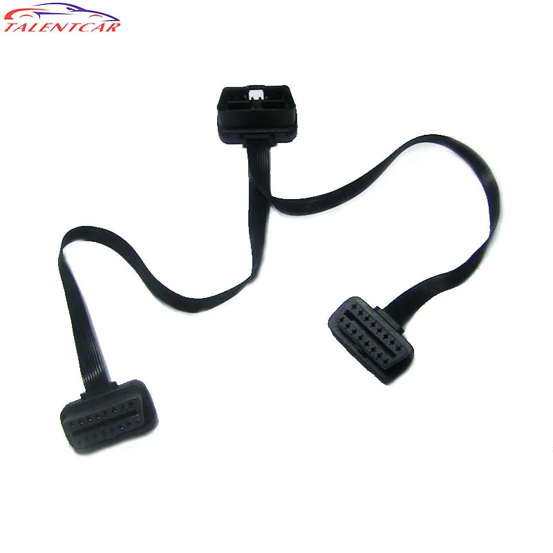 5 шт./лот OBDII OBD2 M до 2F 16 Pin штекер двойной женский удлинитель OBD 2 м Y сплиттер для