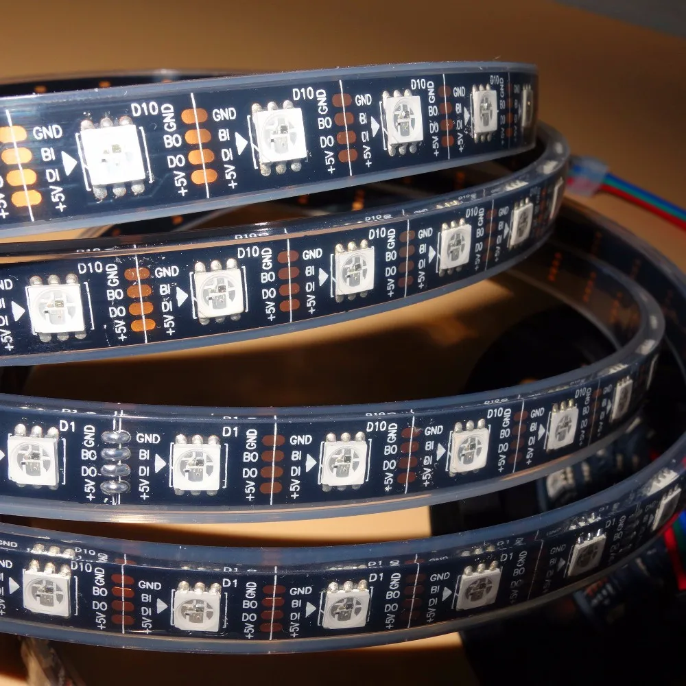 Адресуемая 4 м 60 светодиодов/м DC5V WS2813 RGB светодиодная Пиксельная полоса IP68