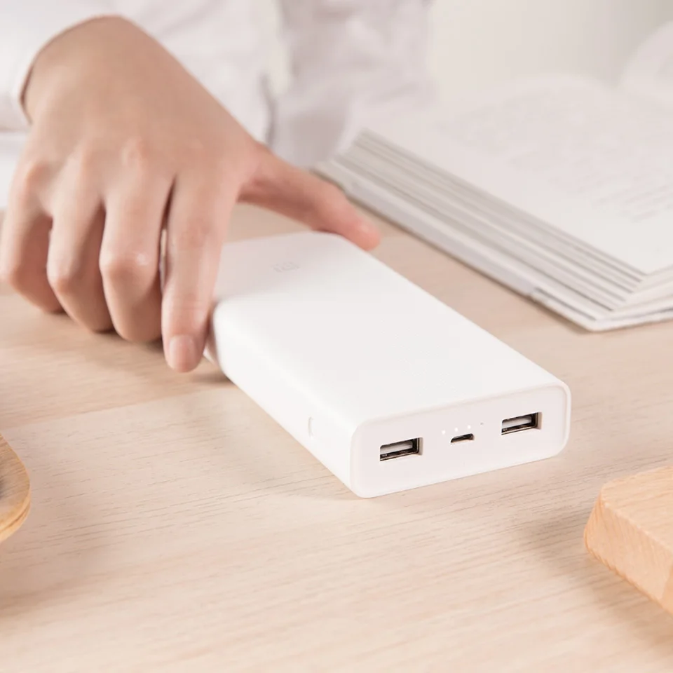 Xiaomi Mi power Bank 2 way QC 3 0 20000 mAh Внешнее зарядное устройство USB 2A Dual для телефона 5 V/9 V/12 V 18
