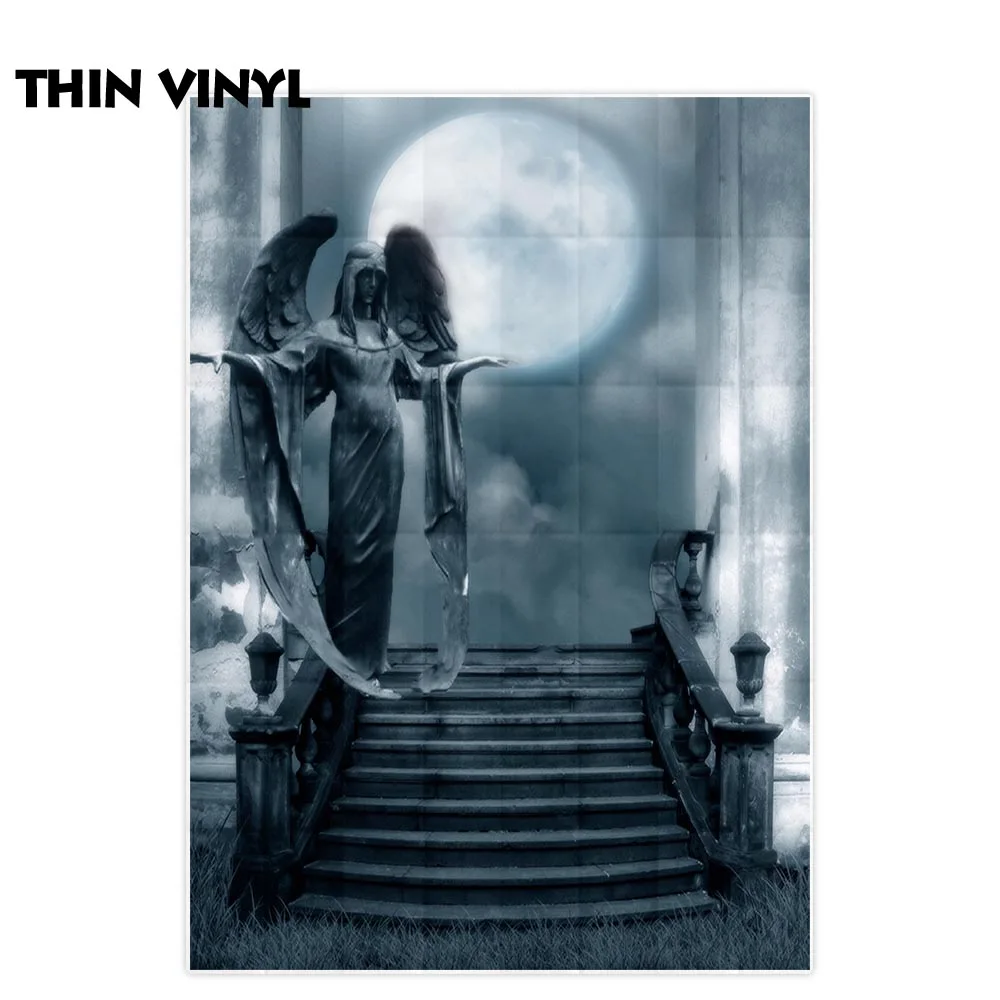 Allenjoy фоны для фотостудии тусклый ночник Луна мрачный ужас ангел статуя фон