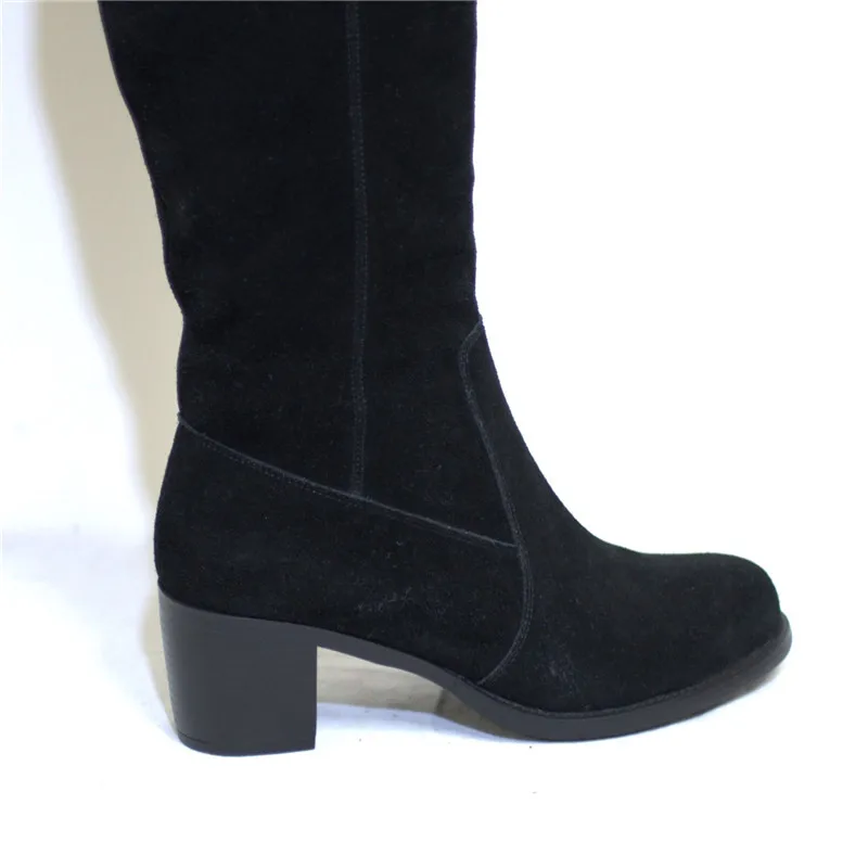 Pritivimin/женские замшевые сапоги; bottes femmes; зимняя женская обувь ручной работы; теплые сапоги выше колена с натуральным мехом для девушек; FN76