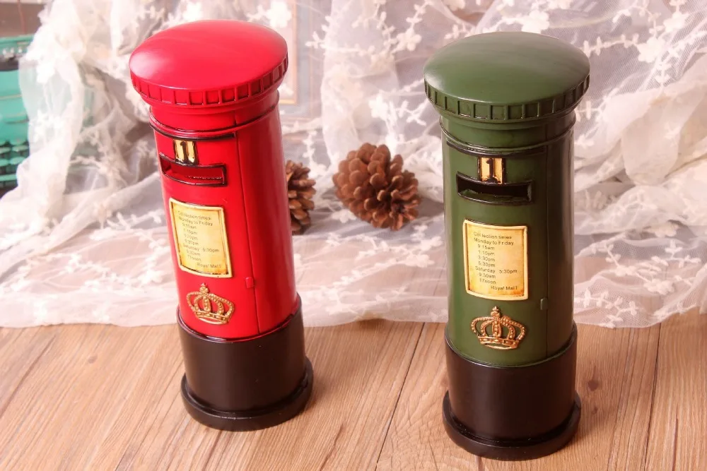 Бесплатная доставка! английский стиль Железный банк для денег Королевская почта