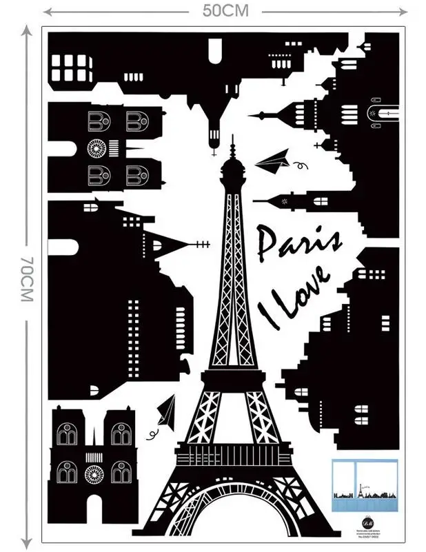 I Love Paris виниловые наклейки на стену для гостиной Эйфелева башня украшение